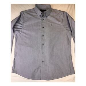 Cadini Italy Gray Preppy Oxford Dress Shirt Slim Fit XL EG Minimalist